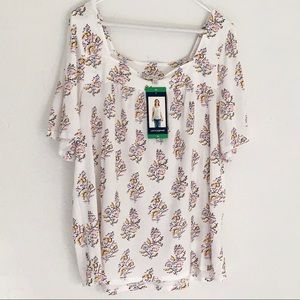 Lucky Brand Women’s Square Neck Floral Knit Top